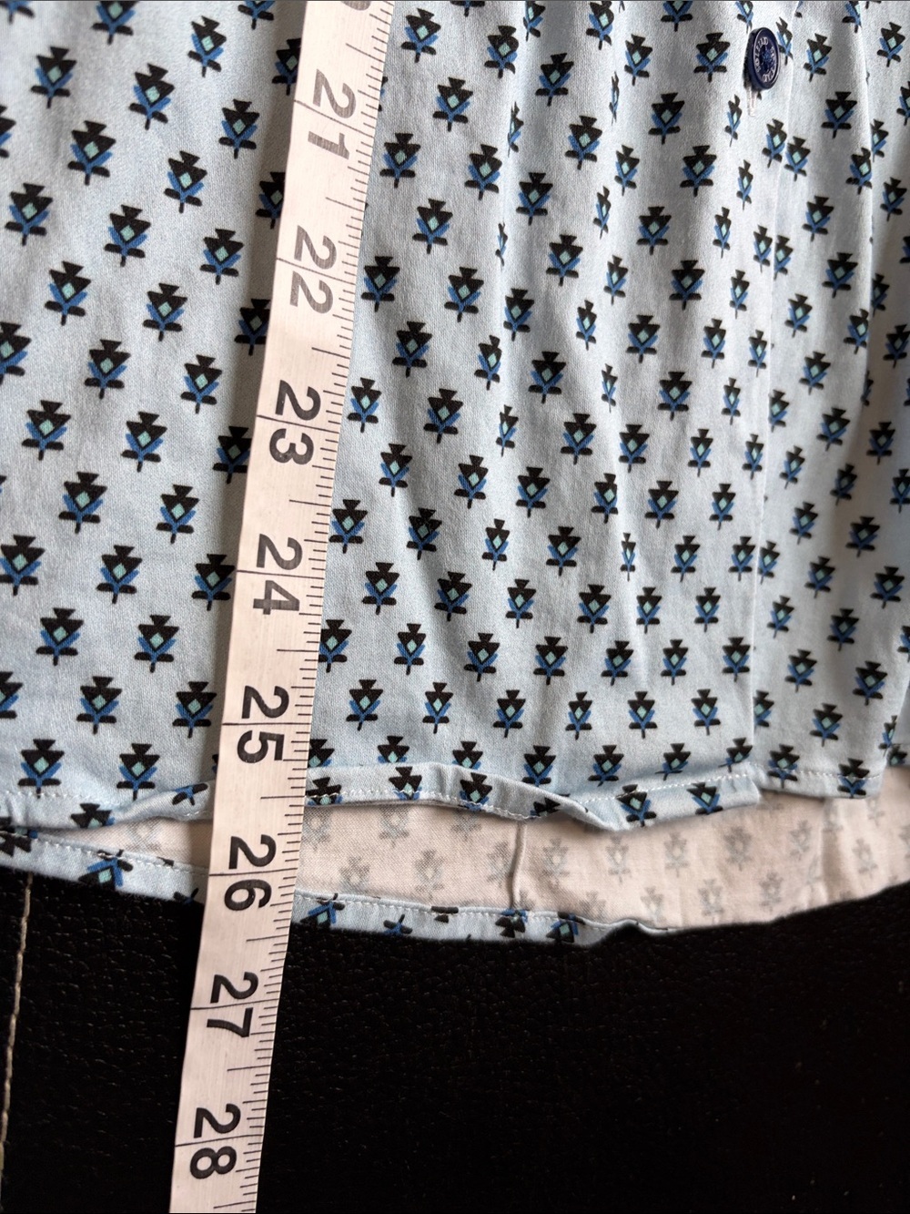 Souleiado Mouche fly print blouse Blue Long Sleeve Top Womens Sz 42 US 14 - Picture 10 of 11